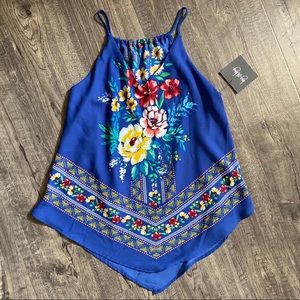 3 for $20 royal blue floral halter top